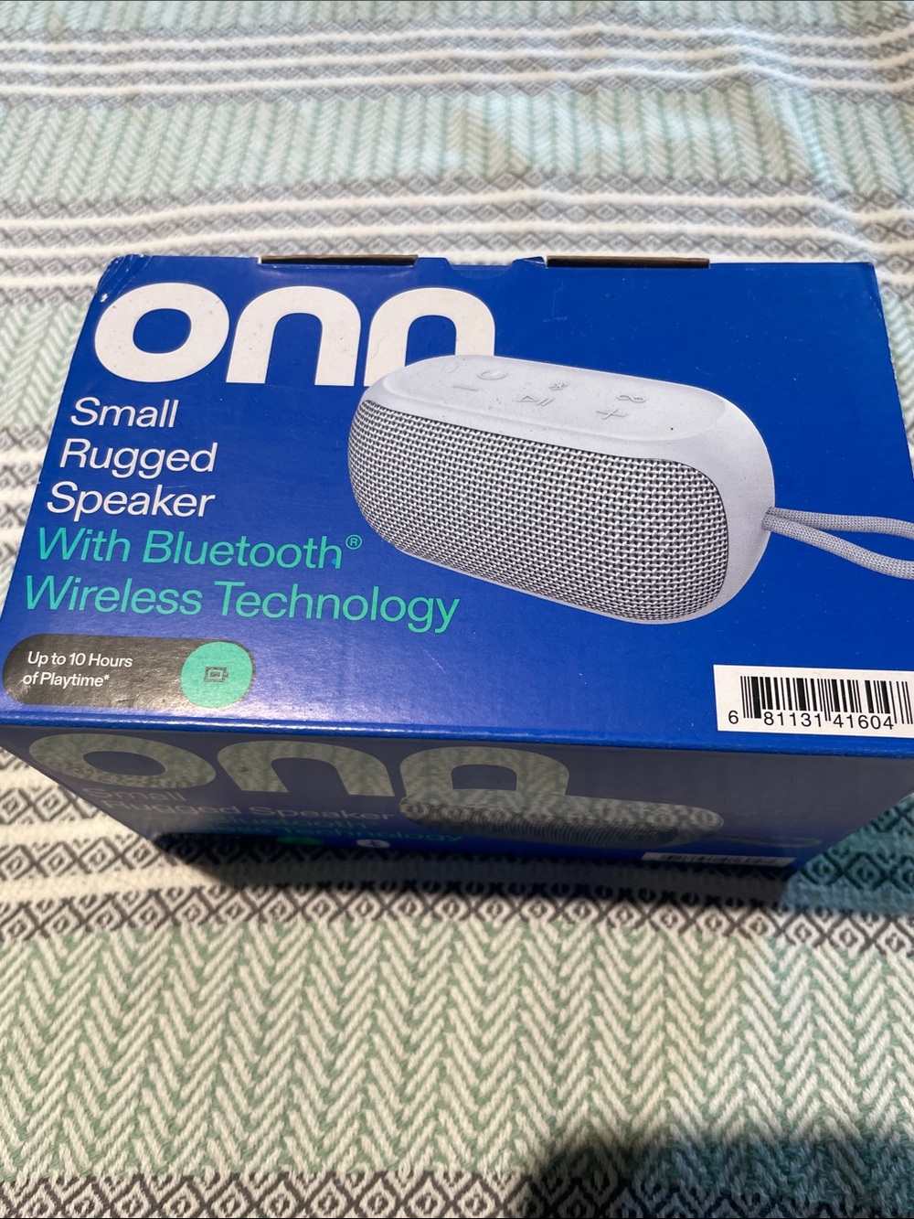 Onn Running White Small Rugged Bluetooth Speaker